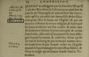 1561 Belgic Confession -- article 30 included a proof-text reference for Galatians 2:8.